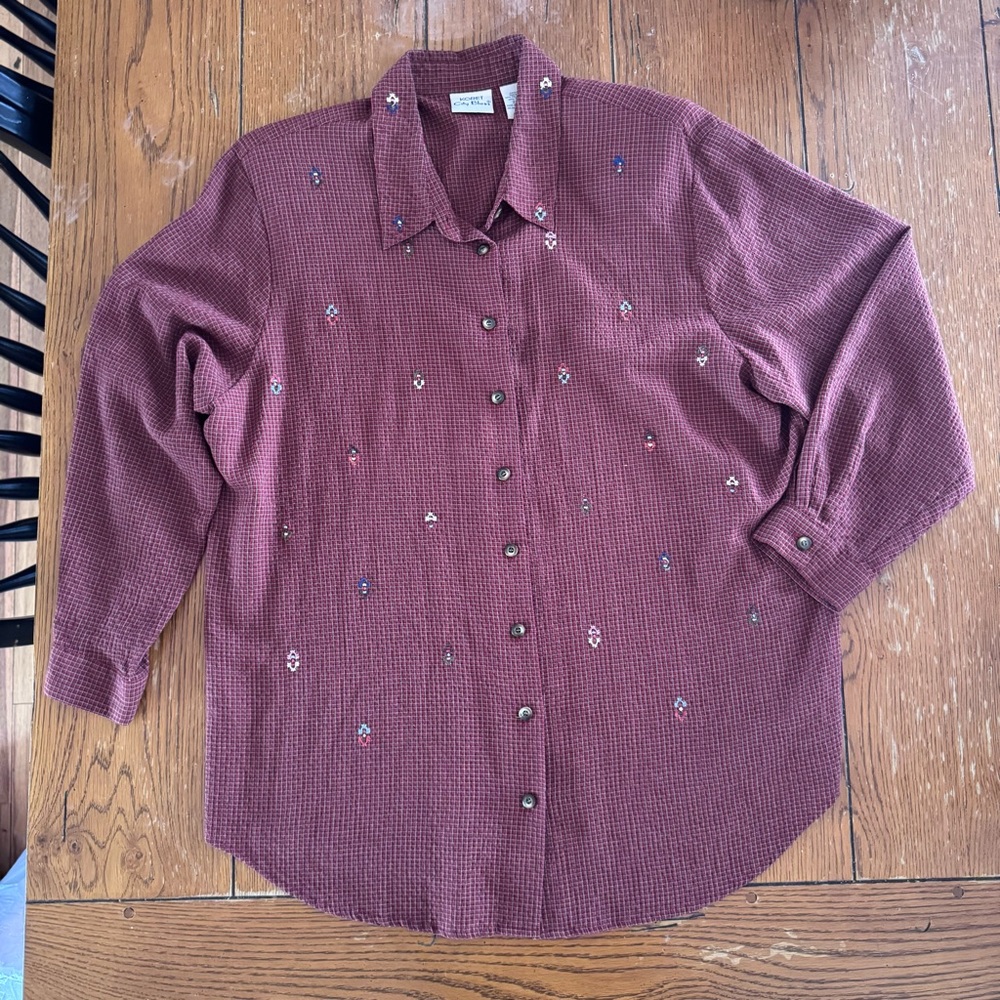Koret Maroon Plaid Shirt